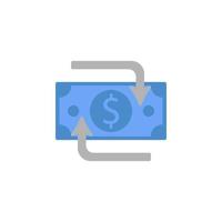 Fluss, Transaktion, Geld, Transfer zwei Farbe Blau und grau Vektor Symbol
