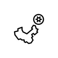 China, Karte, Coronavirus Vektor Symbol
