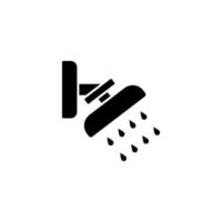 Wasserhahn, tropfen, Waschbecken, Dusche Vektor Symbol