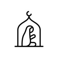 Muslim Frau beten Moschee Vektor Symbol