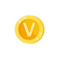 v, Brief, Münze Farbe Vektor Symbol