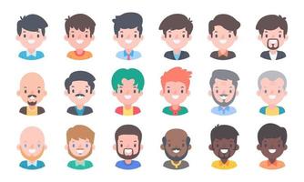 avatar med en ung ansikte bilder av män av olika nationaliteter vektor