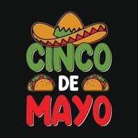 cinco de mayo typografi t skjorta, vektor, och skriva ut mall vektor