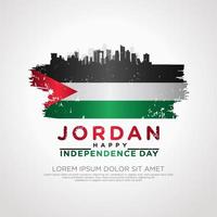 Jordan Unabhängigkeit Tag Gruß Karte Vorlage vektor