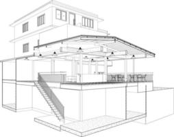 3D-Darstellung des Bauvorhabens vektor