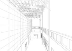 3d illustration av byggnad projekt vektor