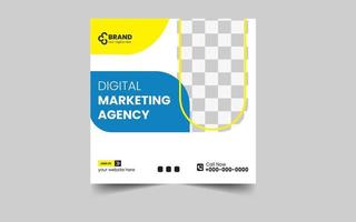 digital marknadsföring byrå social media och posta mall vektor
