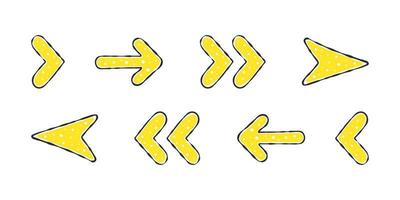 gul klotter pilar. ritad för hand pilar med annorlunda texturer. vektor skalbar grafik