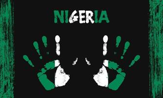 vektor flagga av nigeria med en handflatan