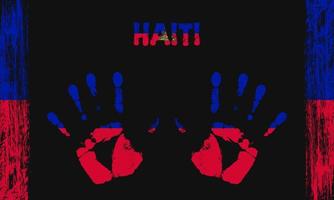 vektor flagga av haiti med en handflatan