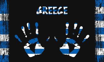 vektor flagga av grekland med en handflatan