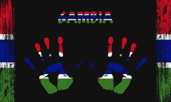 Vektor Flagge von Gambia mit ein Palme