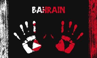 vektor flagga av bahrain med en handflatan