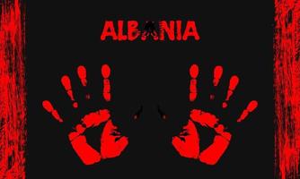 vektor flagga av albania med en handflatan