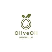 Olive Öl Linie Logo Design Vorlage eben Vektor
