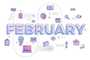 Typografie Monat Februar vektor