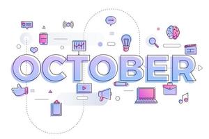 Typografie Monat Oktober vektor