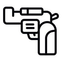 Polizei Pistole Symbol Gliederung Vektor. bewachen Sicherheit vektor