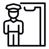 Polizist Symbol Gliederung Vektor. Sicherheit bewachen vektor