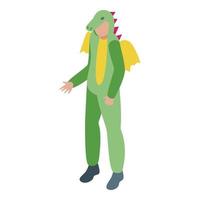 drake halloween djur- kostym ikon isometrisk vektor. fest karneval vektor