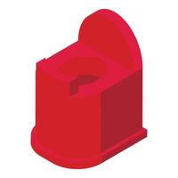 röd potta ikon isometrisk vektor. bebis toalett vektor