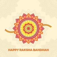 Flat Happy Rakhi Hälsningar Med Mandala Bakgrund Vector Illustration