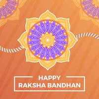 Flache glückliche Rakhi-Grüße mit Mandala Background Vector Illustration