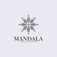 abstrakt geometrisk mandala prydnad logotyp design, etnisk blomma motiv insignier vektor