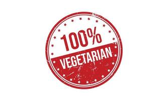 100 Prozent Vegetarier Gummi Briefmarke vektor