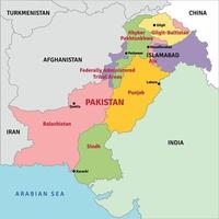 färgrik pakistan Land Karta platt vektor