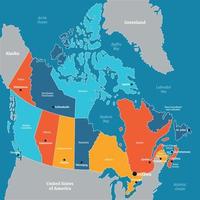 färgrik kanada Land Karta platt vektor