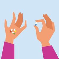 Vektor Bild von medizinisch Tabletten im ein Hand