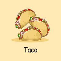Taco Mexikaner Essen Karikatur Illustration vektor