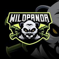 maskot av vild panda den där är lämplig för e-sport gaming logotyp mall vektor
