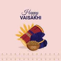 Grußkarte der glücklichen Vaisakhi-Feier des Sikh-Festivals vektor