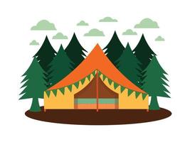 camping tält vektor design illustration