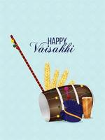 Grußkarte der glücklichen Vaisakhi-Feier des Sikh-Festivals vektor