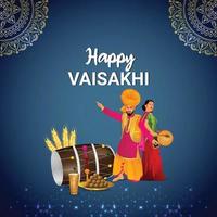 glücklicher vaisakhi indischer Festivalhintergrund vektor