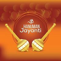 Hanuman Jayanti Feier Hintergrund mit Hanuman Waffe vektor