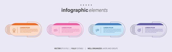 begrepp av 4 på varandra följande steg av progressiv företag utveckling. enkel infographic design mall. abstrakt vektor illustration.