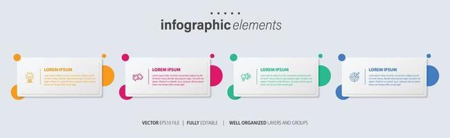 Präsentations-Business-Infografik-Vorlage mit 4 Optionen. Vektor-Illustration. vektor