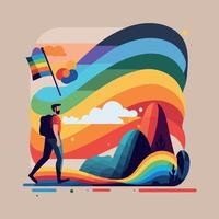 Mann lgbt Stolz Tag und Monat mit Regenbogen Farben vektor