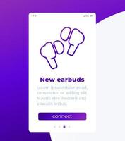 verbinden Neu Ohrhörer ui Design mit Linie Symbol vektor