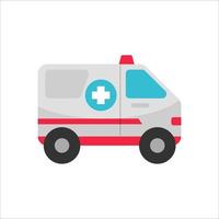 Krankenwagen Vektor Illustration isoliert auf Weiß Hintergrund. eben Krankenwagen Symbol