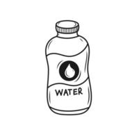 Flasche von Wasser Vektor Illustration im Gekritzel Zeichnung Stil isoliert auf Weiß Hintergrund