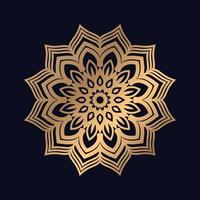 golden elegant Luxus runden Gradient Mandala isoliert Hintergrund. Vektor abstrakt Mandala mit Blumen- Muster Yoga Vorlage.