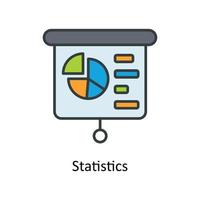 Statistiken Vektor füllen Gliederung Symbole. einfach Lager Illustration Lager