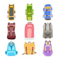 Rucksack Camp Set Cartoon-Vektor-Illustration vektor