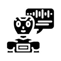 Rede Plaudern bot Glyphe Symbol Vektor Illustration