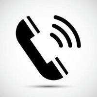 telefon ikon symbol tecken isolera på vit bakgrund, vektorillustration